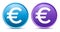 Euro sign icon sleek soft round button set illustration
