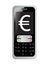 Euro sign on the mobile phone\'s screen