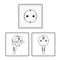 Euro socket and plug. Icon set. Two 2 pin socket sheme isolated vector graphic illustration. simple diagram electrical appliance