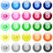 Euro sticker icons in color glossy buttons