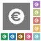 Euro sticker square flat icons