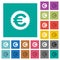 Euro sticker square flat multi colored icons