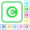 Euro sticker vivid colored flat icons icons