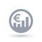 Euro stock market icon - European currency grow sign