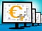 Euro Symbol On Monitors Showing Europe Profits