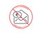 Euro via mail line icon. Send or receive money sign. Vector