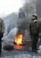 Euromaidan protester in the center of Kyiv, Ukraine