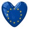 Europa flag heart. 3d rendering