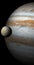 Europa moon and Jupiter planet in the outer space. 3d render
