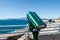 Europa Point observation deck with coin operated binocular. Look out over the Bay of Algeciras or Gibraltar. British Overseas Terr