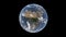 Europe and Africa behind the clouds on a realistic globe, isolated Earth on a black background, 3d rendering, the elements of this