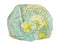 Europe and Africa. Deflated earth globe.