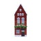 Europe building architecture, decorated facade for winter holiday. Christmas house exterior with festive Xmas decoration