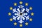 Europe Clock Change European Flag with Snowflake and Dial