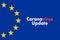 EUROPE CORONAVIRUS UPDATE text on blue background