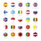 Europe Flag Icons. Hexagon Flat Design.