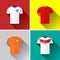 Europe Football Jersey Flat Icon Set