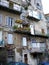 Europe, France, Corsica, Bastia, alleyway, facade, window and blue shutter