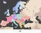 Europe high detailed vector political map with location navigation icons.