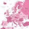 Europe - Highly Detailed Vector Map of the Europe. Ideally for the Print Posters. Pink Rose White Colors