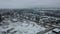 Europe, Kiev, Ukraine - February 2021: Bortnytsia aeration station, Bortnychi. Aerial drone view. Sewage treatment plant.