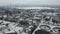 Europe, Kiev, Ukraine - February 2021: Bortnytsia aeration station, Bortnychi. Aerial drone view. Sewage treatment plant.