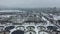 Europe, Kiev, Ukraine - February 2021: Bortnytsia aeration station, Bortnychi. Aerial drone view. Sewage treatment plant.