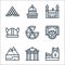 europe line icons. linear set. quality vector line set such as belem tower, gate, alps, soccer, pizza, helmet, bratislava castle,