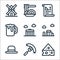 europe line icons. linear set. quality vector line set such as cheese, sausage, bowler hat, stonehenge, brandenburg gate, beer mug