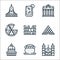 europe line icons. linear set. quality vector line set such as church, semla, saint paul cathedral, colosseum, pizza, brandenburg
