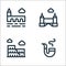Europe line icons. linear set. quality vector line set such as pipe, coliseum, tower bridge