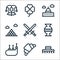 europe line icons. linear set. quality vector line set such as spanish hat, french, bagpipes, vase, crossed, museum, saint paul