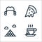 Europe line icons. linear set. quality vector line set such as tea cup, museum, pizza slice