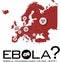 Europe map with ebola text and biohazard symbol