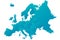 Europe map highly detailed blue vector