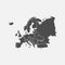 Europe map isolated on white background. Vector illustration