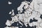 Europe map with many cracks symbolic of contradictions and disagreement