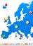 Europe map and navigation icons - Illustration