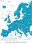 Europe - map and navigation labels - illustration.