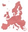 Europe Map Radial Red Ball Pattern