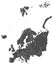 Europe map vector grey
