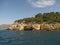 Europe. Mediterranean sea. South-western coast of Turkey. Yachting near Ekinchik between Gocek and Marmaris. Coastal rocks. May