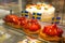 Europe, Scandinavia, Sweden, Gothenburg, Saluhallen, Market Hall Interior, Strawberry Tarts