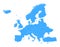 Europe simple vector blue map