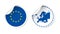 Europe sticker with flag and map. European Union label, round ta