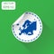 Europe sticker map icon. Business concept Europe label pictogram