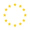 Europe union star icon. Vector isolated european union stars circle