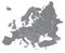 Europe vector high detailed political map with regions borders. All elements separated in detachable layers