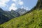 European alps landscape of Schwarzachtal valley in Zillertal (Austria)