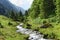 European alps landscape of Schwarzachtal valley in Zillertal (Austria)